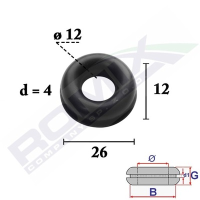 PRZELOTKA УНІВЕРСАЛЬНА РЕЗИНОВА 26X12X12 MM X5SZT