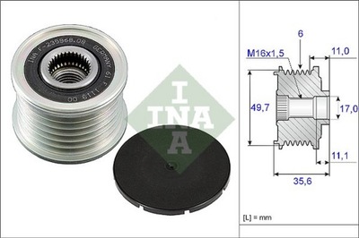 INA 535 0086 10 RATAS SKRIEMULYS ALTER.DB W203 C200 CDI 01- 