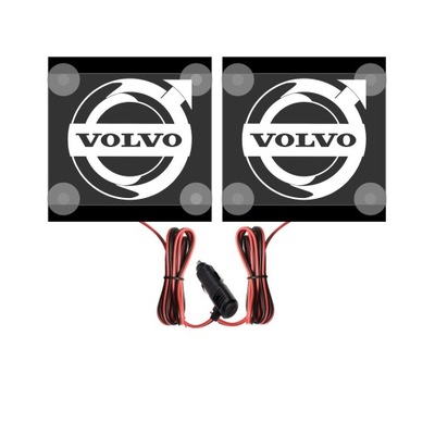 TABLA NAROZNIKOWA DIODO LUMINOSO LED LOGOTIPO VOLVO - 2 PIEZAS - PLACA NAROZNA 15X15 CM  