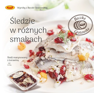 Śledź marynowany z żurawiną Beczka Grotowska 450g