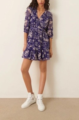 BA&SH WZORZYSTA SUKIENKA MINI (S)