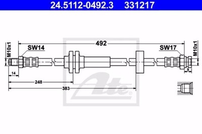 24.5112-0492.3/ATE CABLE HAM.PRZOD  