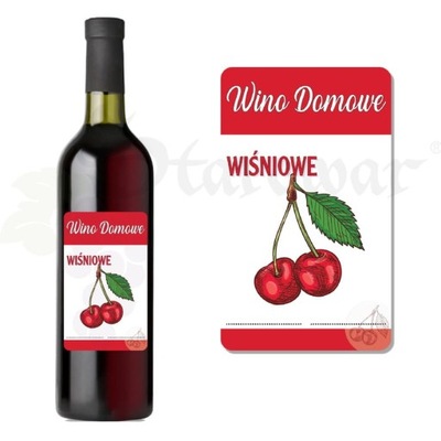 Etykieta na Butelkę WINO DOMOWE WIŚNIOWE ET22 / 1szt Etykieta na Wino