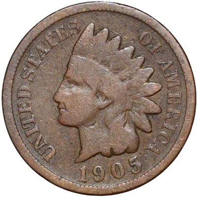 USA 1 cent 1905 Cent z głową Indianina