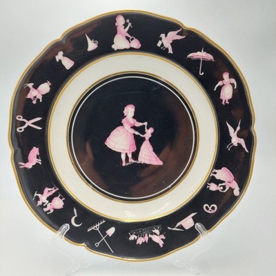 KPM BERLIN UNIKAT TALERZ OWOCE RĘCZNIE MALOWANY XVIII wiek