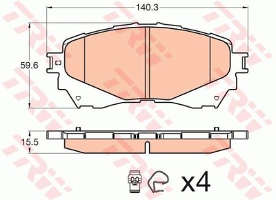 КОЛОДКИ ТОРМОЗНОЙ MAZDA 6 12- ПЕРЕД