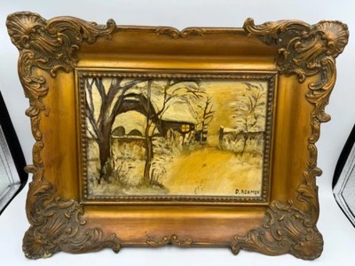 OBRAZ Z OZDOBIONĄ RAMĄ D. ADAMEK 42 X 23 CM