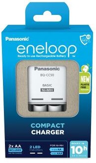 Ładowarka Panasonic Compact + akumulatorki 2x AA Eneloop 2000 mAh