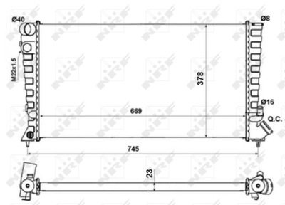 RADUADOR DEL MOTOR NRF 58189A  