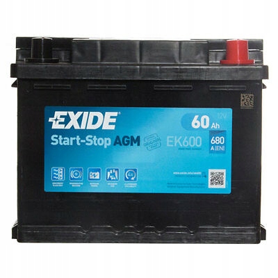 EXIDE EK600 AGM 60AH 680A СТАРТ СТОП P+