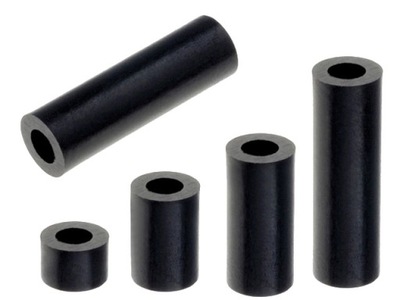 Tulejka dystansowa L:6mm z poliamidu walcowa czarna; 5.2X6mm-10szt