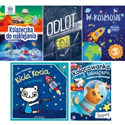 KOSMOS Pakiet 5w1 Książeczki dla dzieci edukacyjne KOLOROWANKI