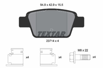 TEXTAR 2371481 КОЛОДКИ ГАЛЬМІВНІ