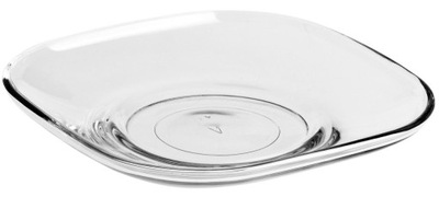Mały talerzyk, spodek szklany kwadratowy podstawka Glasmark 12,4 cm