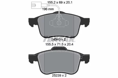 2434001/TEX КОЛОДКИ ГАЛЬМІВНІ ПЕРЕДНЯ