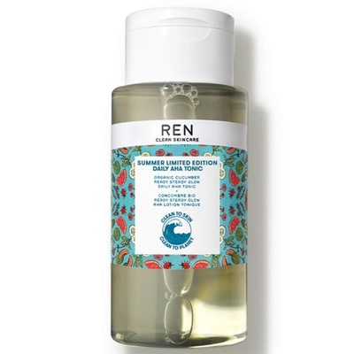 REN Summer Limited Edition Glow AHA Tonic Rozświetlający z Ogórkiem 250ml