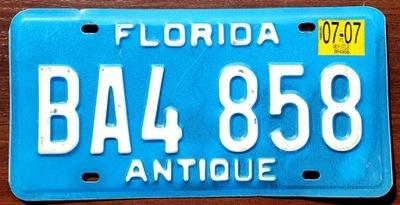 Florida 2007 - tablica rejestracyjna z USA