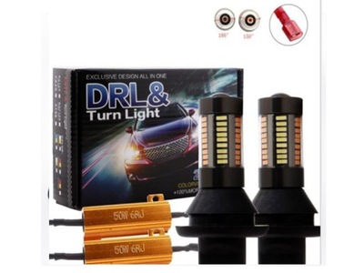 2 EN 1 DIODO LUMINOSO LED LUZ DE DÍA LUCES DIRECCIONALES DRL PY21W DRL FARO LUZ  