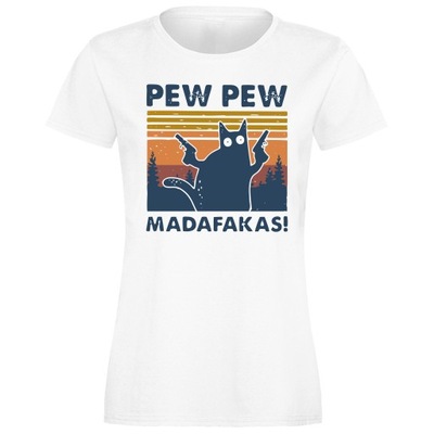 Koszulka T-SHIRT PEW MADAFAKAS biała 2XL PREZENT