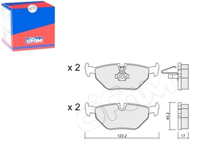 CIF822-261-0 КОЛОДКИ ГАЛЬМІВНИЙ BMW 3 E46 98-05 ЗАД