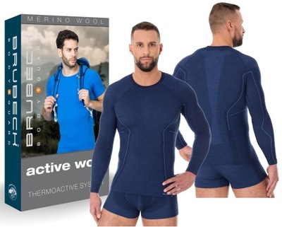 BRUBECK ACTIVE WOOL MĘSKA KOSZULKA NARCIARSKA -XL