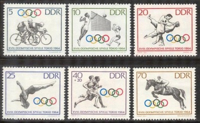 Niemcy NRD 1964 Znaczki 1033-8 ** sport igrzyska olimpijskie Olimpiada