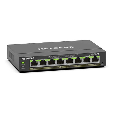 NETGEAR GS308EP 8-PORTOWY GIGABIT POE SWITCH PLUS ZARZĄDZANY IGMP QOS VLAN