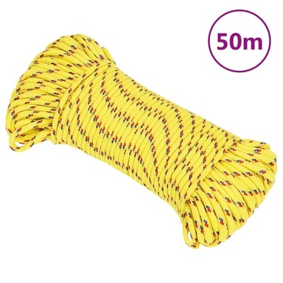 Linka żeglarska, żółta, 4 mm, 50 m, polipropyl