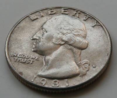 USA - 25 CENTÓW QUARTER DOLLAR LIBERTY 1981 r. D (1)