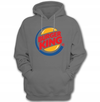 Bluza męska kaptur BURGER KING-004 szara r.XS