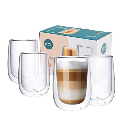 Szklanki termiczne do kawy latte Altom Design Andrea 450ml Komplet 4 sztuki