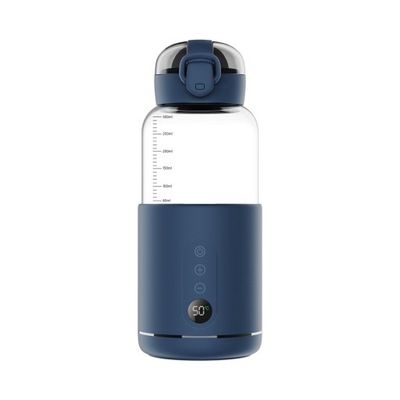Podgrzewacz do mleka z regulacją temperatury w podróży Kompaktowa szklana butelka USB Fast Blue