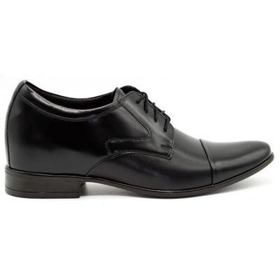 Buty męskie wizytowe eleganckie P10 podwyższające czarne 41