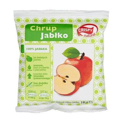 Jabłka Suszone chipsy z jabłka Crispy Natural 18 g
