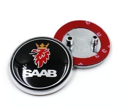 SAAB 68 NUEVO EMBLEMA 68 MM NEGRO 2 PIN  