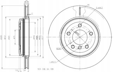 Гальмівні диски ham. 2szt bmw t. e60 e61 maxgear фото №1