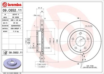 BREMBO 09.C652.11 DISKU STABDŽIŲ 