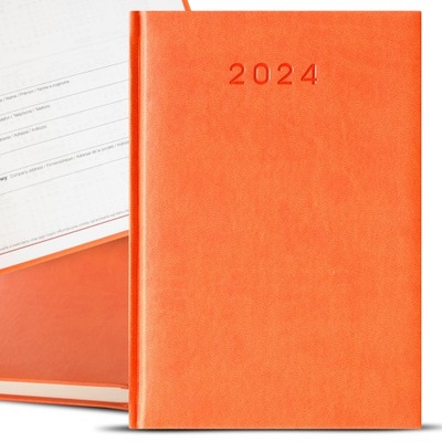 Kalendarz Książkowy A5 2024 Pomarańczowy Terminarz
