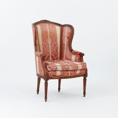 Fotel berżera w stylu Ludwika XVI z przeł XIX/XX w