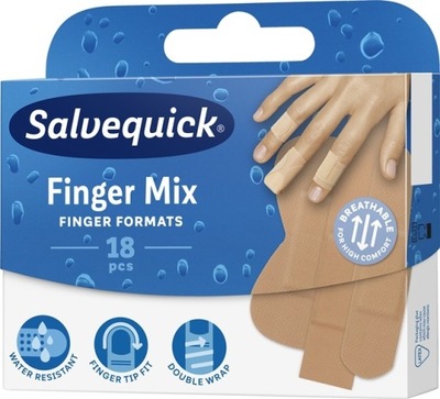 Salvequick Plastry Finger Mix 1op.-18szt