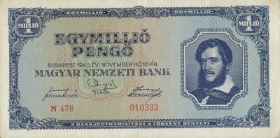 Węgry - 1 000 000 Pengo - 1945 - P122