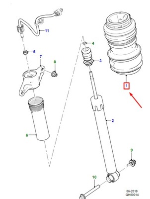 Jaguar i-pace x590 rear правый air spring t4k1885 original фото №1