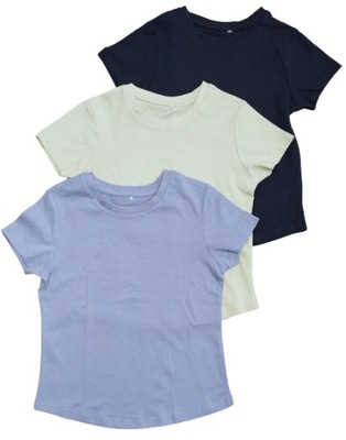 GEORGE 3pak t-shirt dziewczęcy 110-116 koszulka