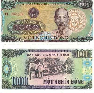 paczka # WIETNAM - 1000 DONG - 1988 - P106 - UNC