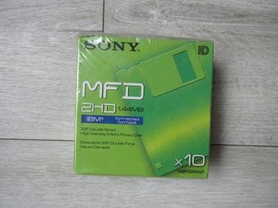 ZESTAW DYSKIETEK SONY MFD 2HD 10 SZTUK 1,44 NOWE