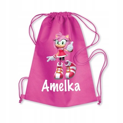 Worek Szkolny Na Buty Plecak Amy Rose Sonic Różowy