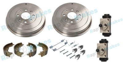 Гальмівні барабани + гальмівні колодки + пружини + циліндрики fiat punto grande punto 1.3 d 1.4 фото №1