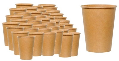 Hrnčeky 250 ml. Kraftové hrnčeky Ekologické Papierové Craft Eco 144 ks