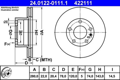 DISCO DE FRENADO PARTE DELANTERA BMW 5 (E12), 6 (E24), 7  