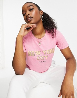 C0A212 T-SHIRT PINK NEW YORK CITY IN THE STYLE M/L
